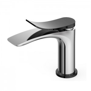 MP11064 chrome+black Deck-mount hot and cold basin faucet